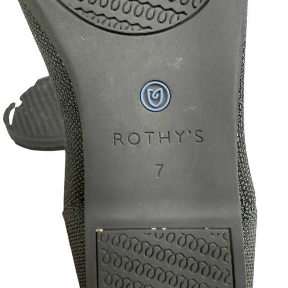 Rothy's The Flat Round Toe Black Slip On Ballet Flats Women's Size 7 - Picture 8 of 9